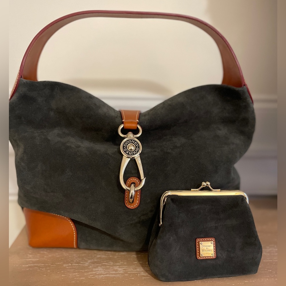 Dooney & Bourke Olive Suede Samba Logo Lock Sac Handbag New